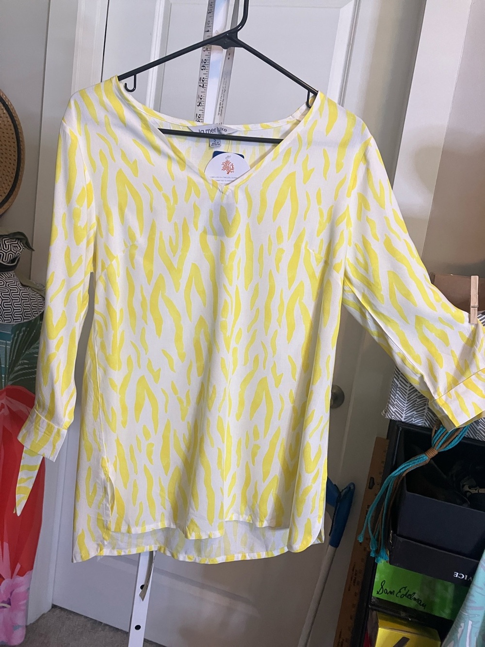 Sunny Yellow Print Scoop-Neck Tunic - Women's Casual Top